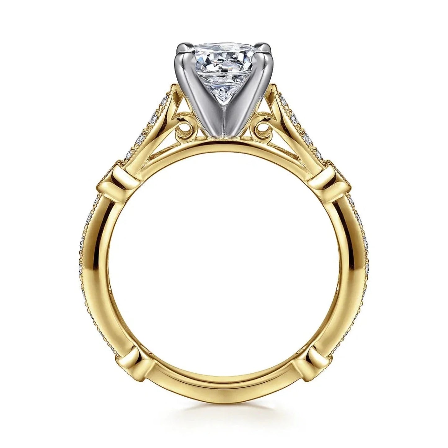 Gabriel & Co. "Mabel" Vintage Style Diamond Engagement Ring