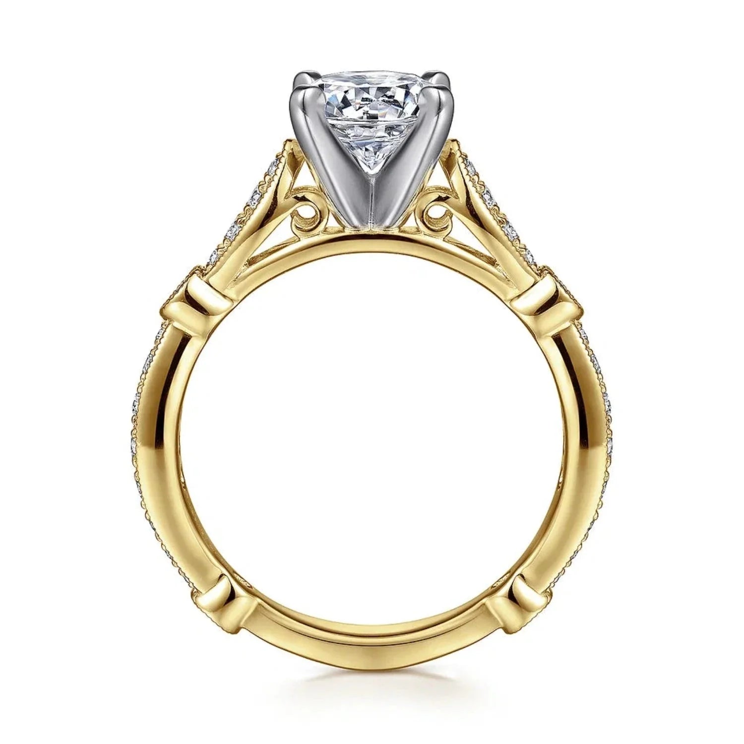 Gabriel & Co. "Mabel" Vintage Style Diamond Engagement Ring