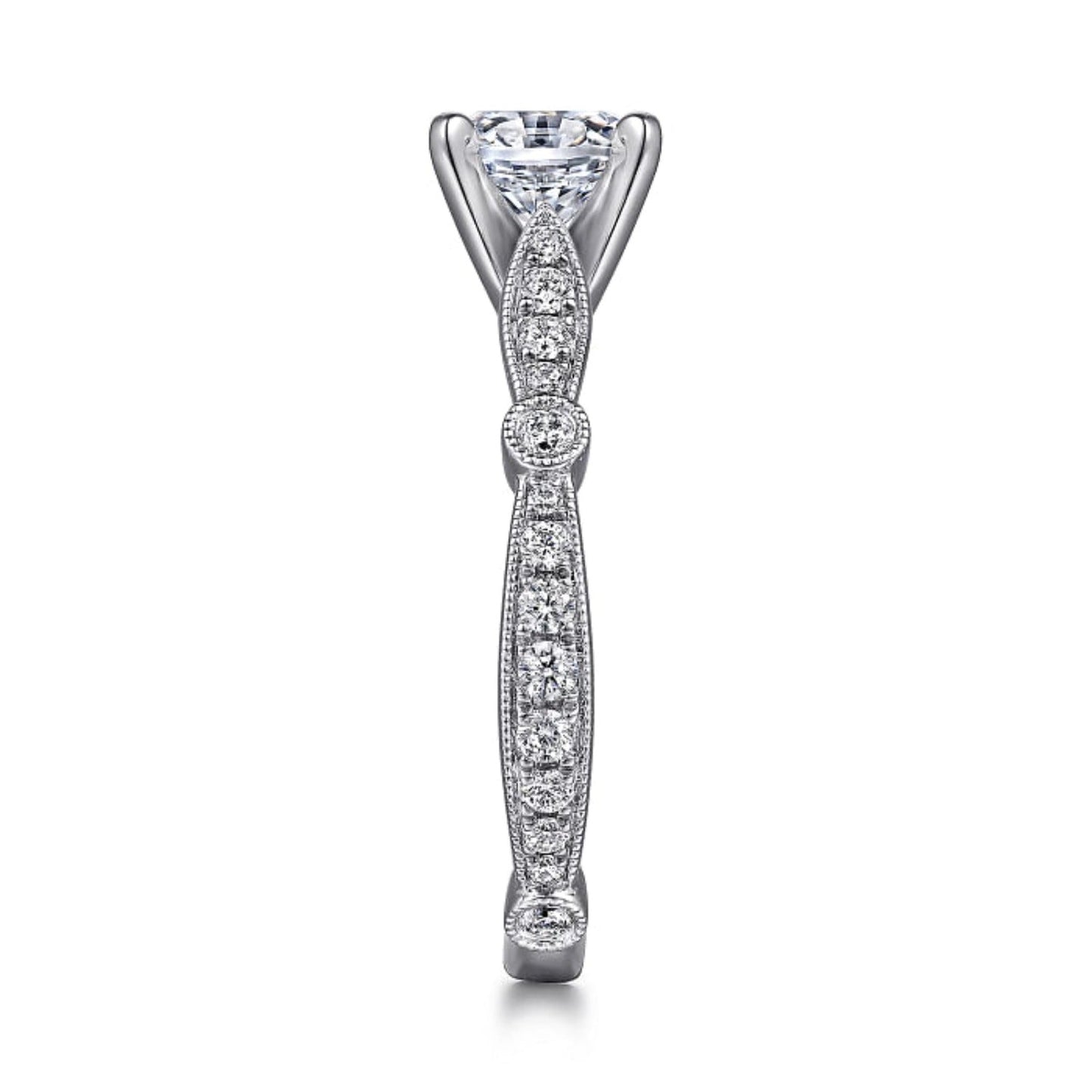 Gabriel & Co. "Mabel" Vintage Style Diamond Engagement Ring