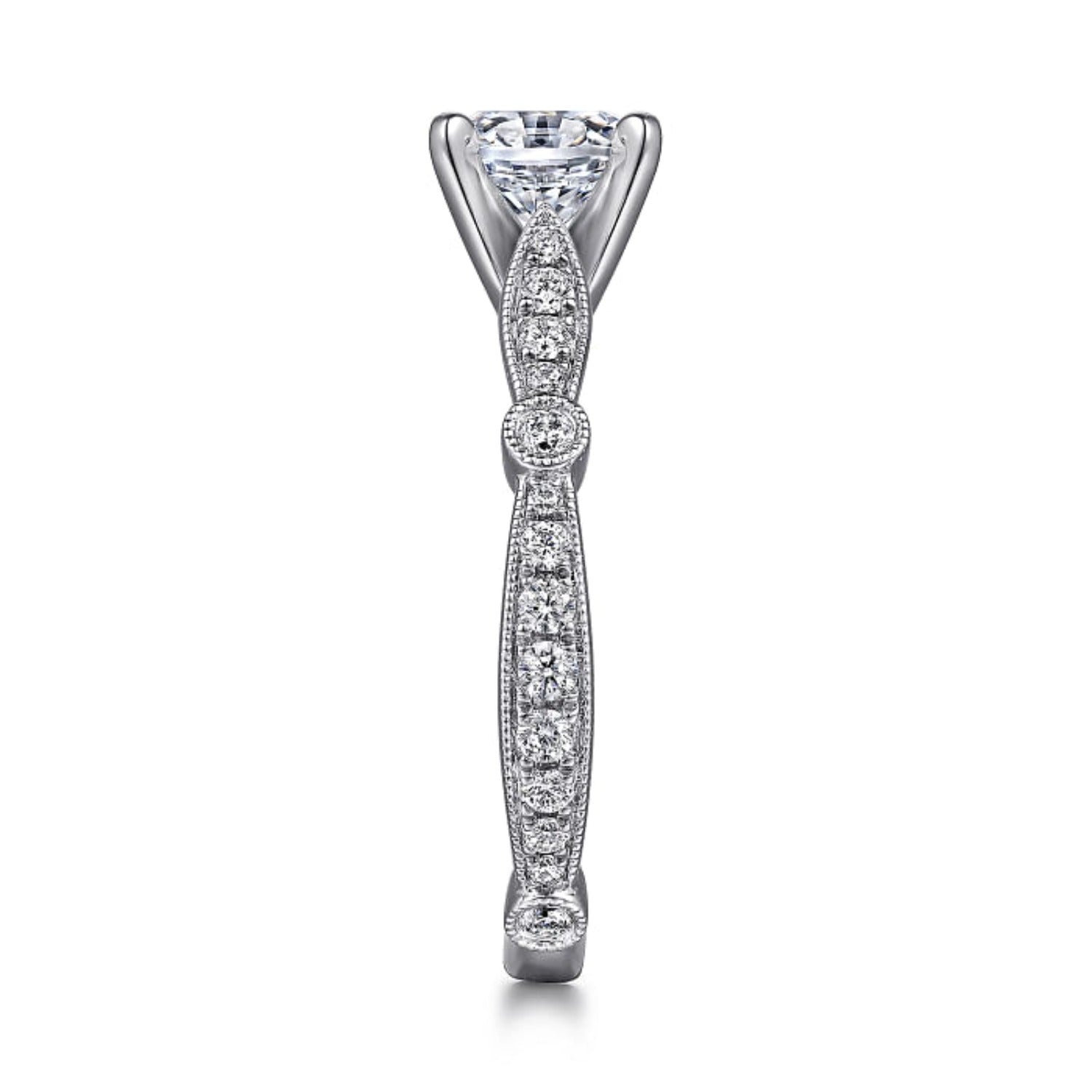 Gabriel & Co. "Mabel" Vintage Style Diamond Engagement Ring