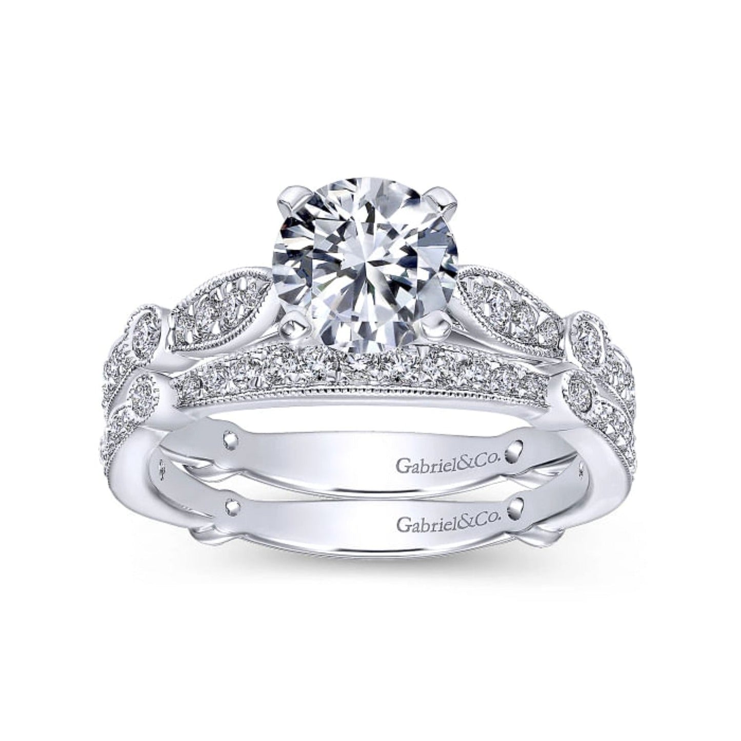 Gabriel & Co. "Mabel" Vintage Style Diamond Engagement Ring