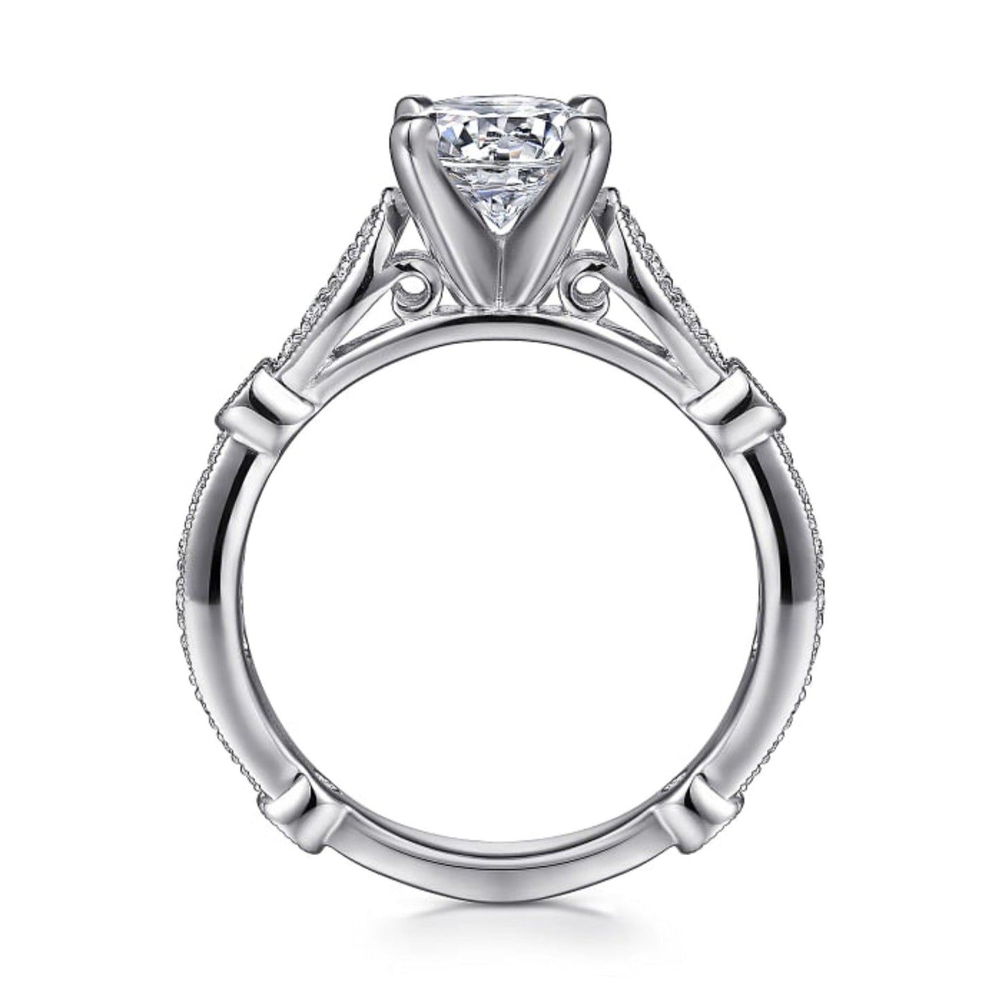 Gabriel & Co. "Mabel" Vintage Style Diamond Engagement Ring