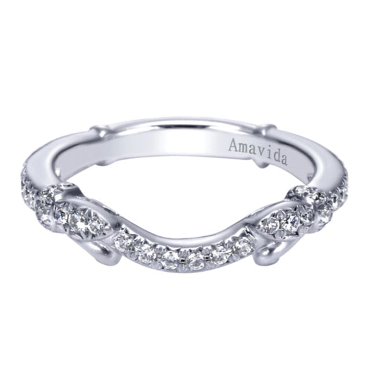 Gabriel & Co. "Marigold" Curved Diamond Vintage Style Wedding Band