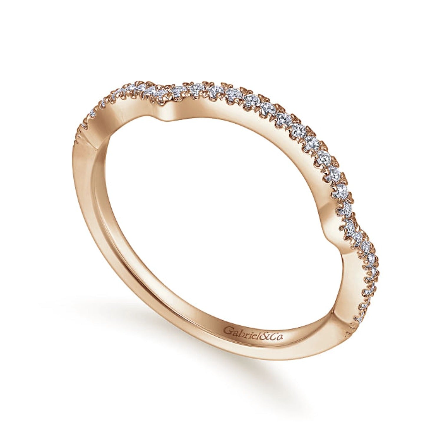 Gabriel & Co. "Marissa" Curved Diamond Wedding Band