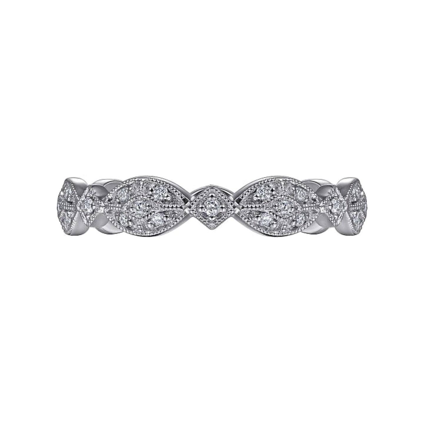 Gabriel & Co. Marquise Station Cluster Diamond Stackable Ring