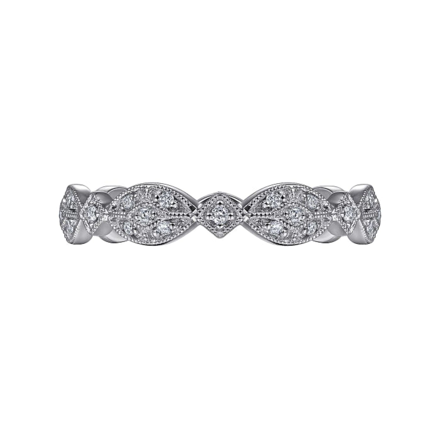 Gabriel & Co. Marquise Station Cluster Diamond Stackable Ring