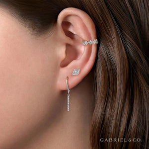 Gabriel & Co. Pave Diamond Bar Drop Leverback Earrings