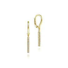 Load image into Gallery viewer, Gabriel &amp; Co. Pave Diamond Bar Drop Leverback Earrings
