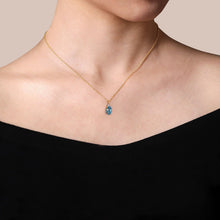 Load image into Gallery viewer, Gabriel &amp; Co. Pear Cut Swiss Blue Topaz &amp; Diamond Pendant
