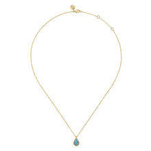Load image into Gallery viewer, Gabriel &amp; Co. Pear Shape Blue Topaz Pendant Necklace

