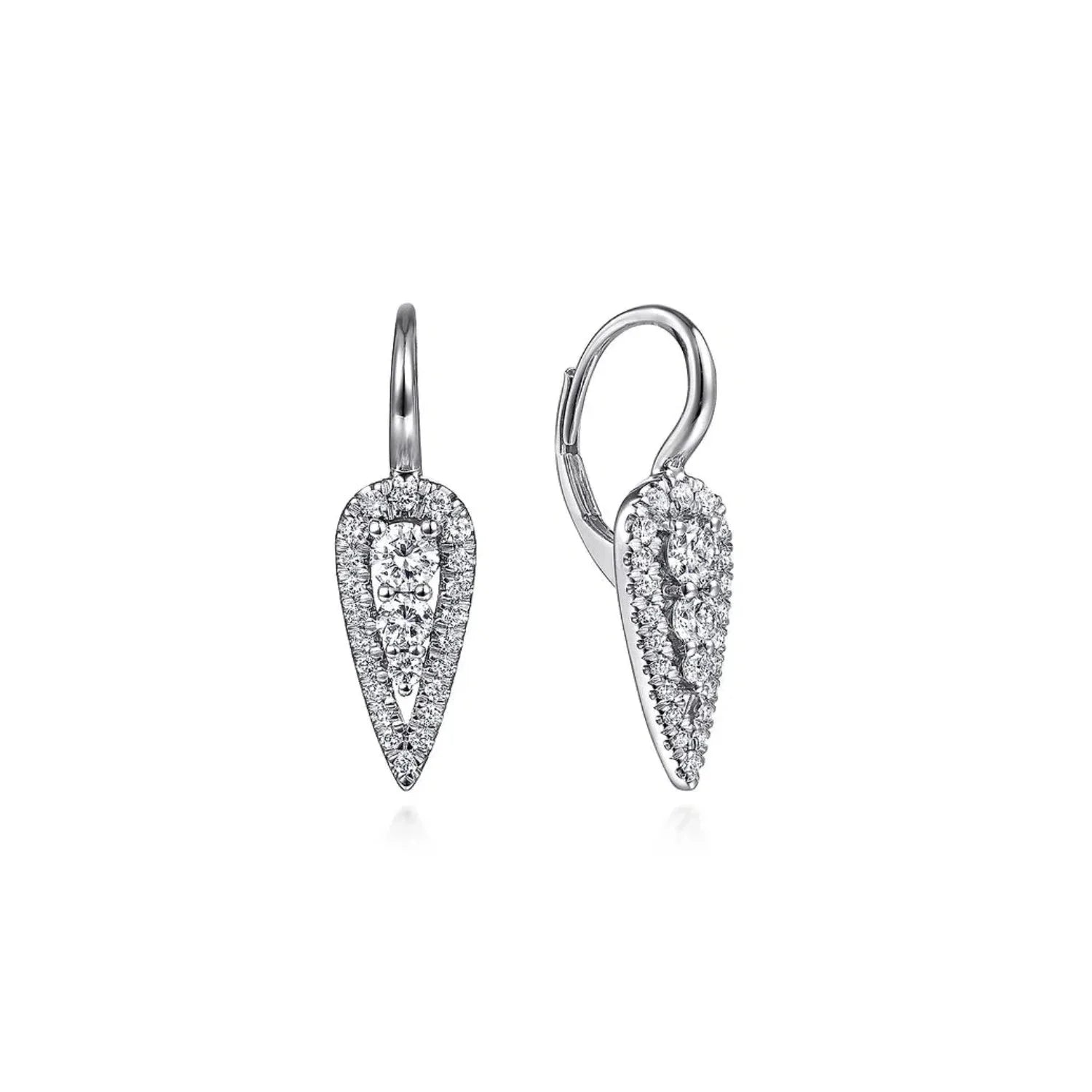 Gabriel & Co. Pear Shaped Pave Diamond Earrings