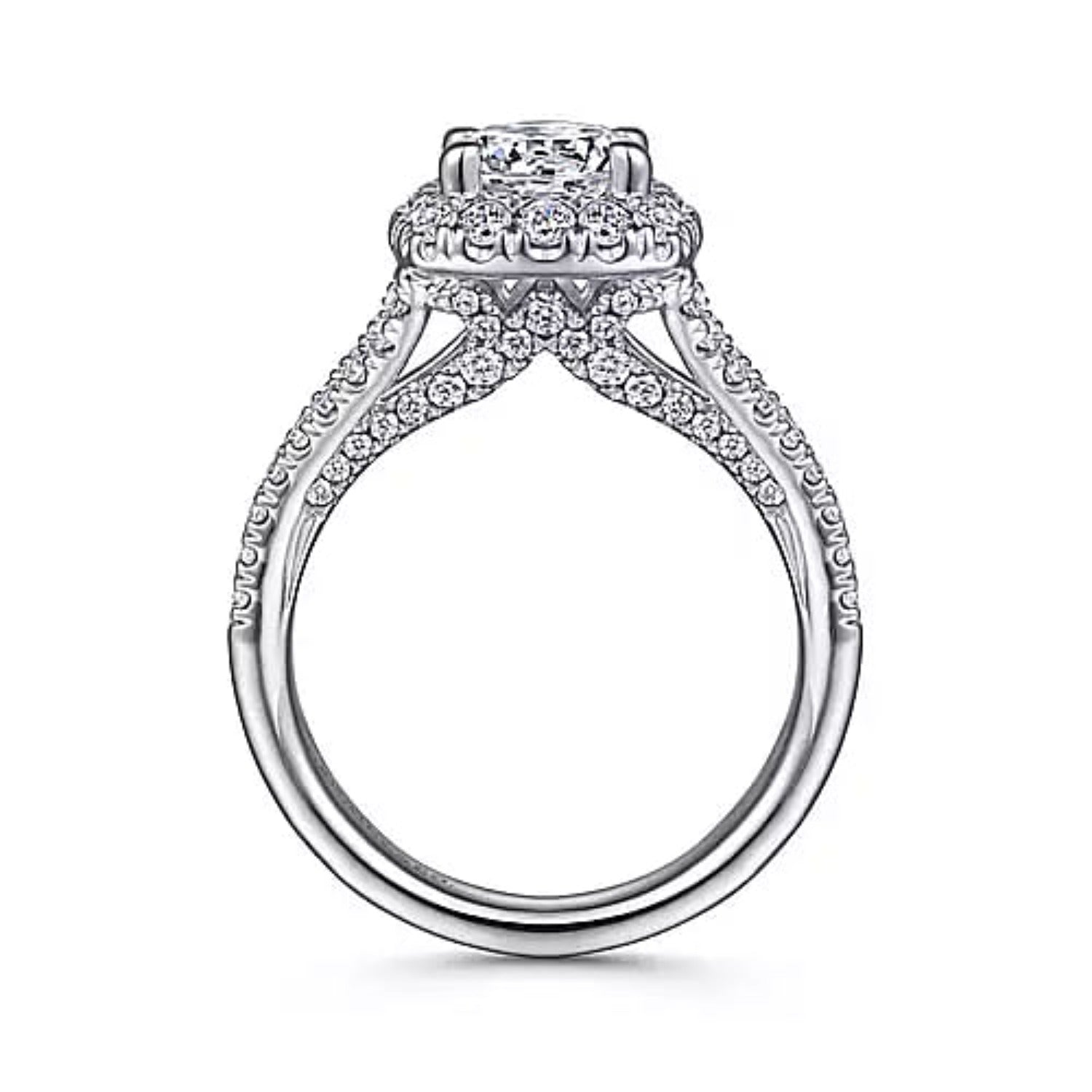 Gabriel & Co. "Perennial" Cushion Halo Diamond Engagement Ring
