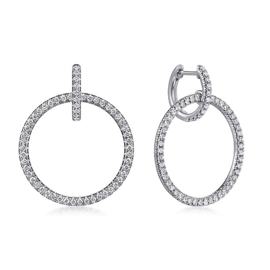 Gabriel & Co. Round Linked Pavé Diamond Drop Earrings