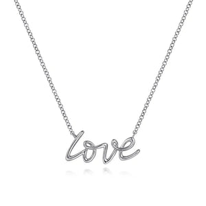 Gabriel & Co. Script "Love" Necklace