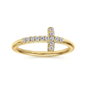 Gabriel & Co. Sideways Diamond Cross Ring