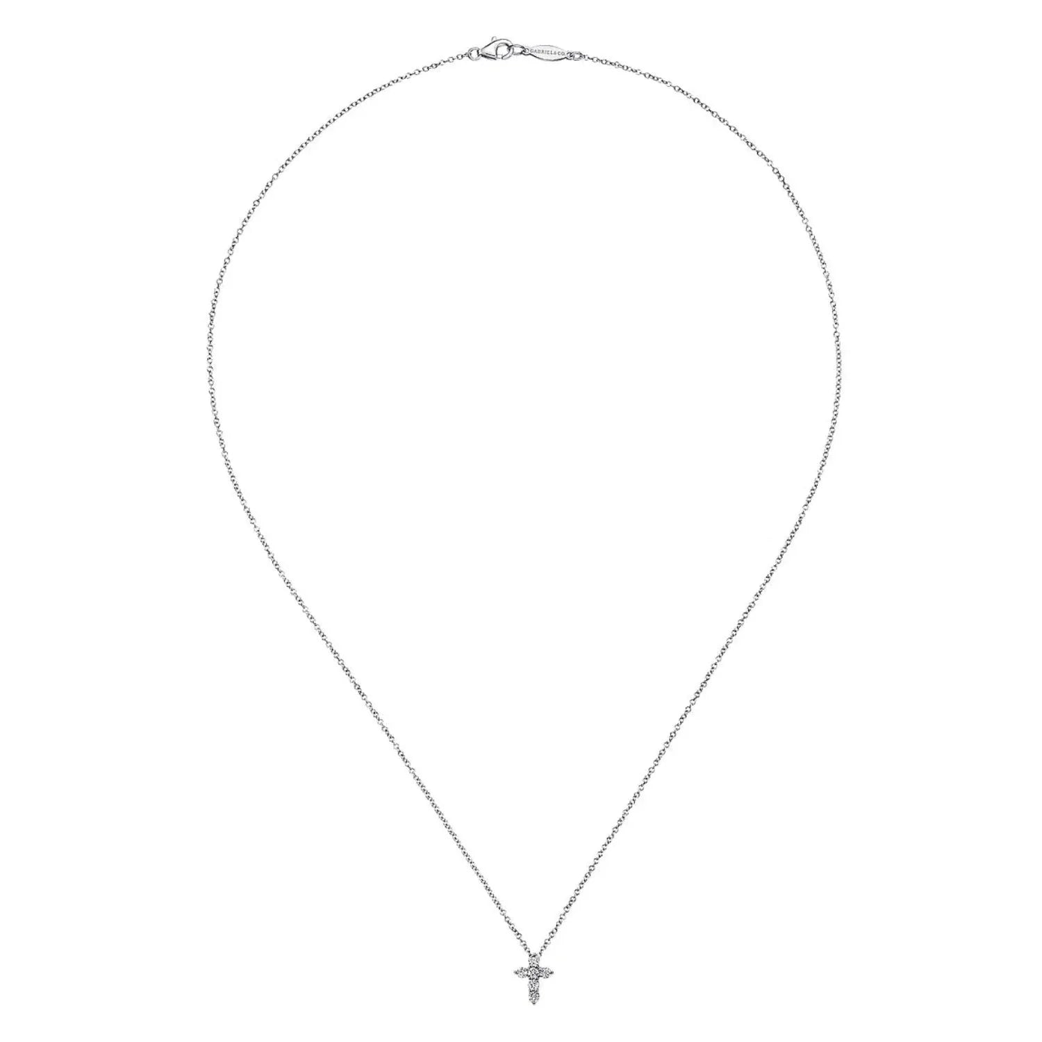 Gabriel & Co. Small Prong Set Diamond Cross Pendant