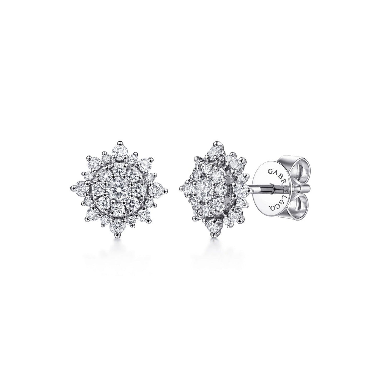 Gabriel & Co. Sunburst Diamond Stud Earrings