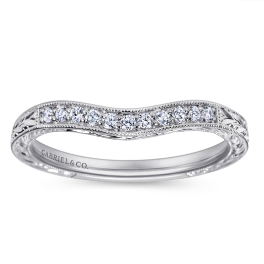 Gabriel & Co. "Tallulah" Milgrain Diamond Wedding Ring