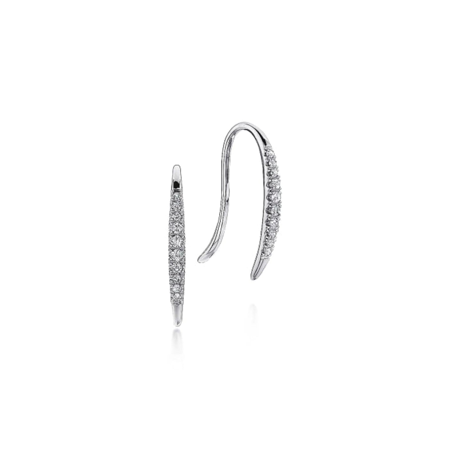 Gabriel & Co. Tapered Diamond Fish Wire Earrings