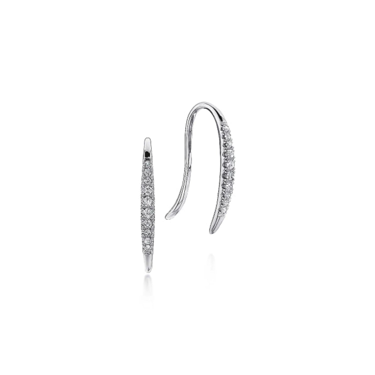 Gabriel & Co. Tapered Diamond Fish Wire Earrings