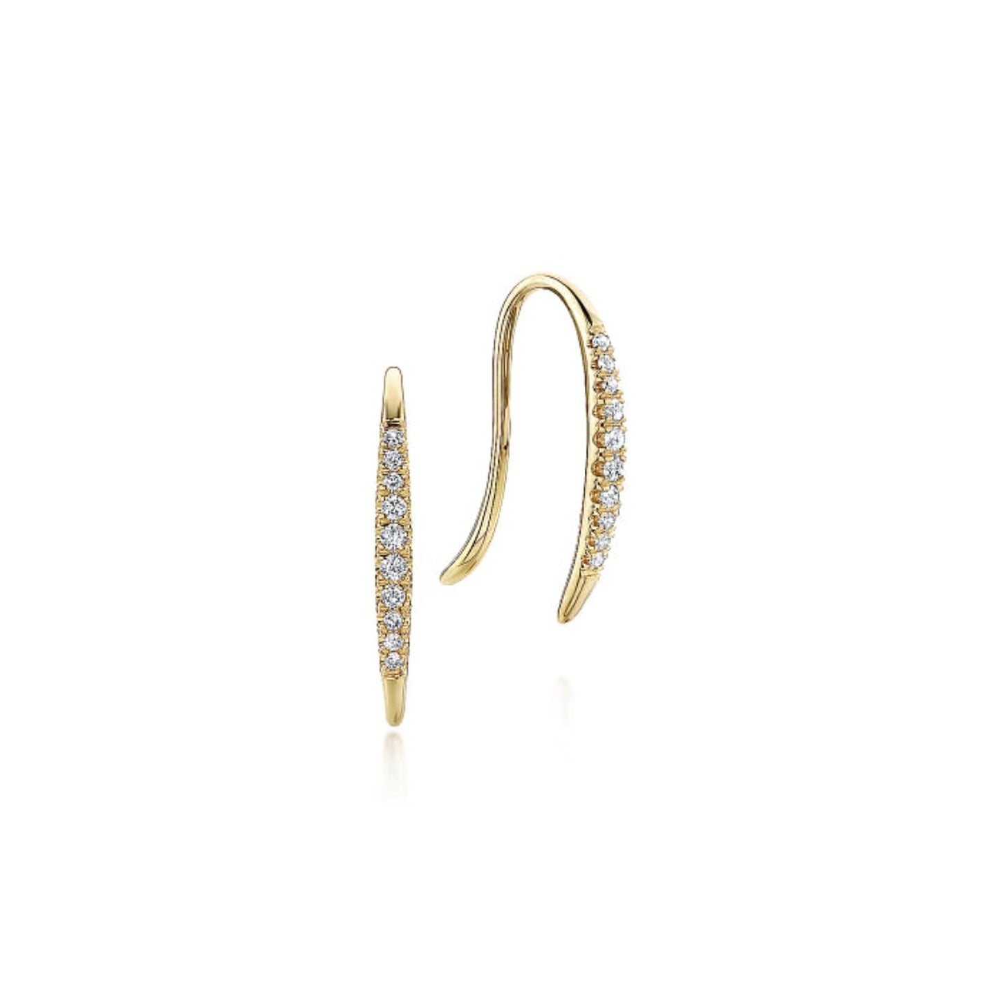 Gabriel & Co. Tapered Diamond Fish Wire Earrings