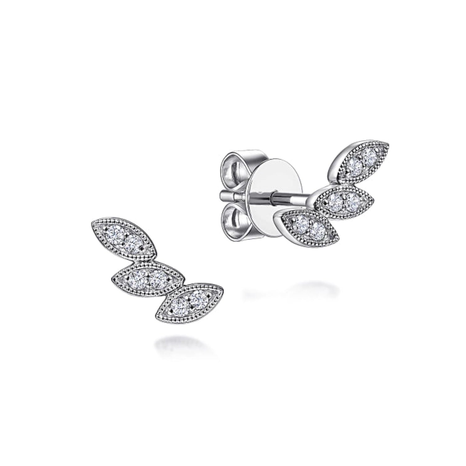 Gabriel & Co. Triple Marquise Shape Petite Leaf Earrings