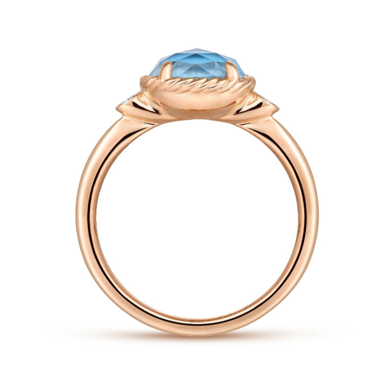 Gabriel & Co. Turquoise and Rock Crystal Diamond Ring