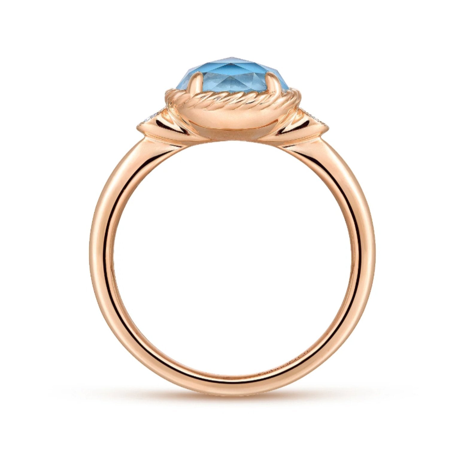 Gabriel & Co. Turquoise and Rock Crystal Diamond Ring