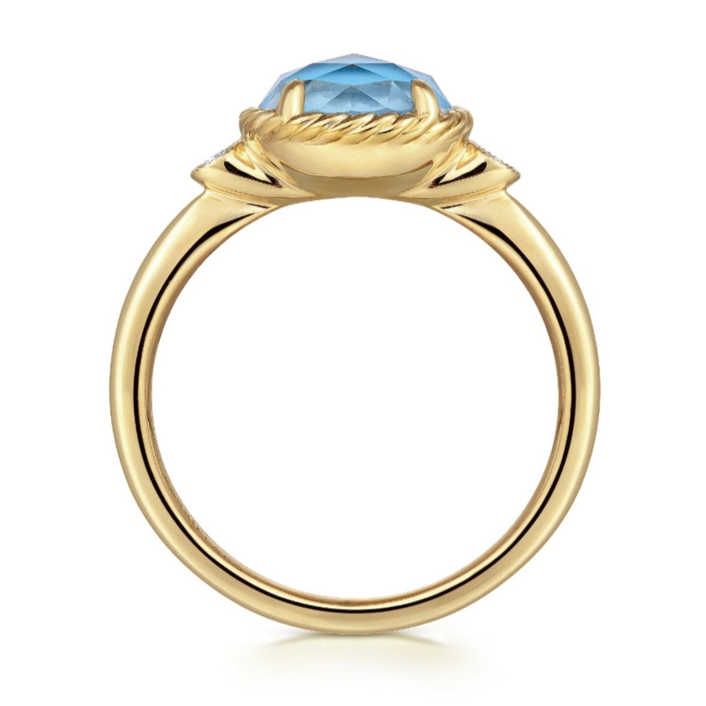 Gabriel & Co. Turquoise and Rock Crystal Diamond Ring