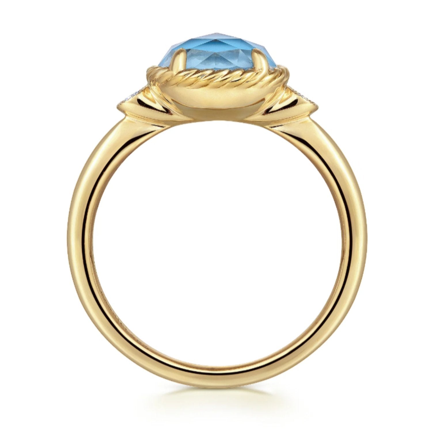 Gabriel & Co. Turquoise and Rock Crystal Diamond Ring