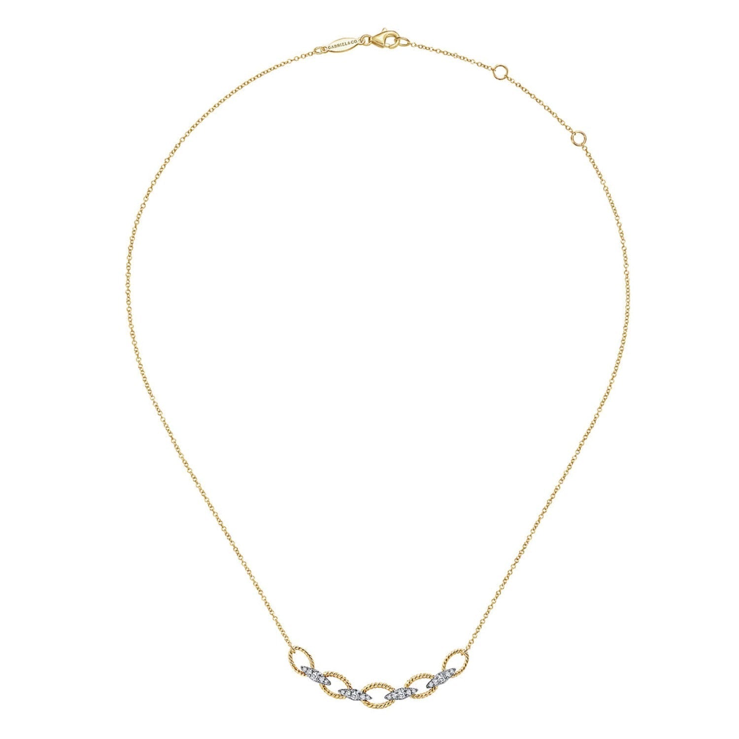 Gabriel & Co. Twisted Rope Link Diamond Necklace