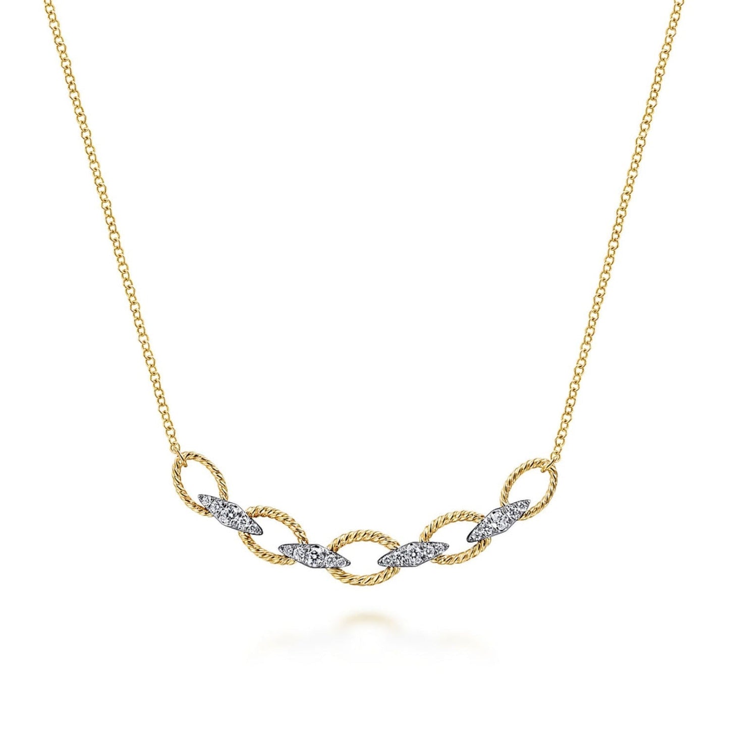 Gabriel & Co. Twisted Rope Link Diamond Necklace