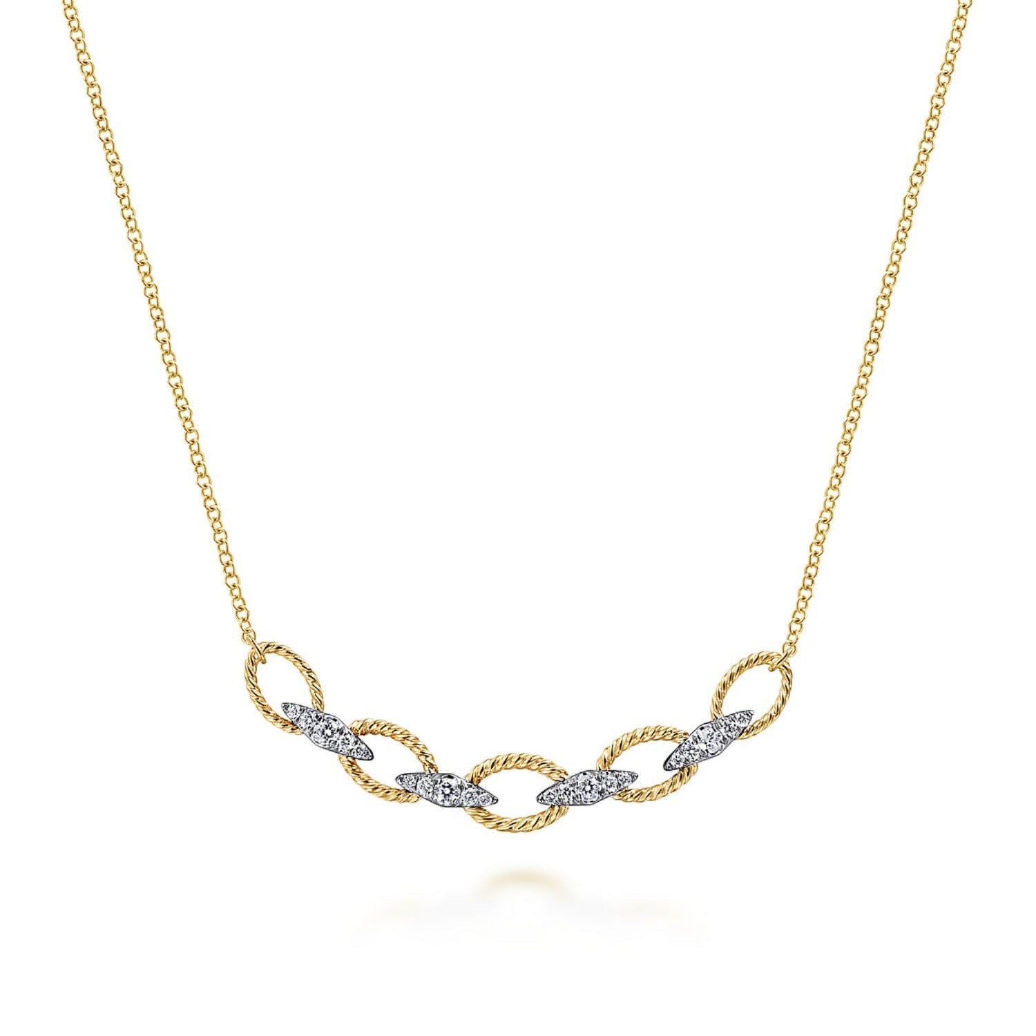 Gabriel & Co. Twisted Rope Link Diamond Necklace