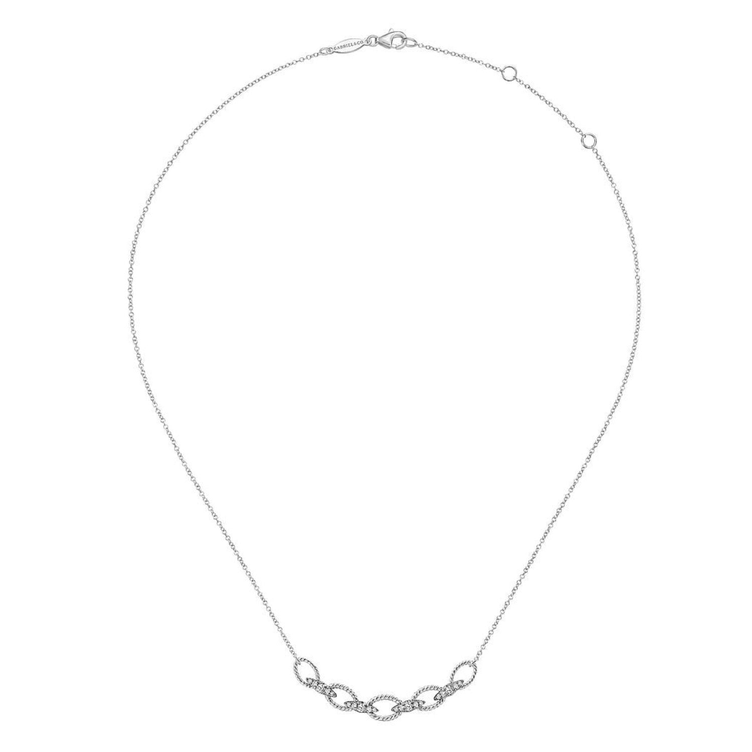 Gabriel & Co. Twisted Rope Link Diamond Necklace