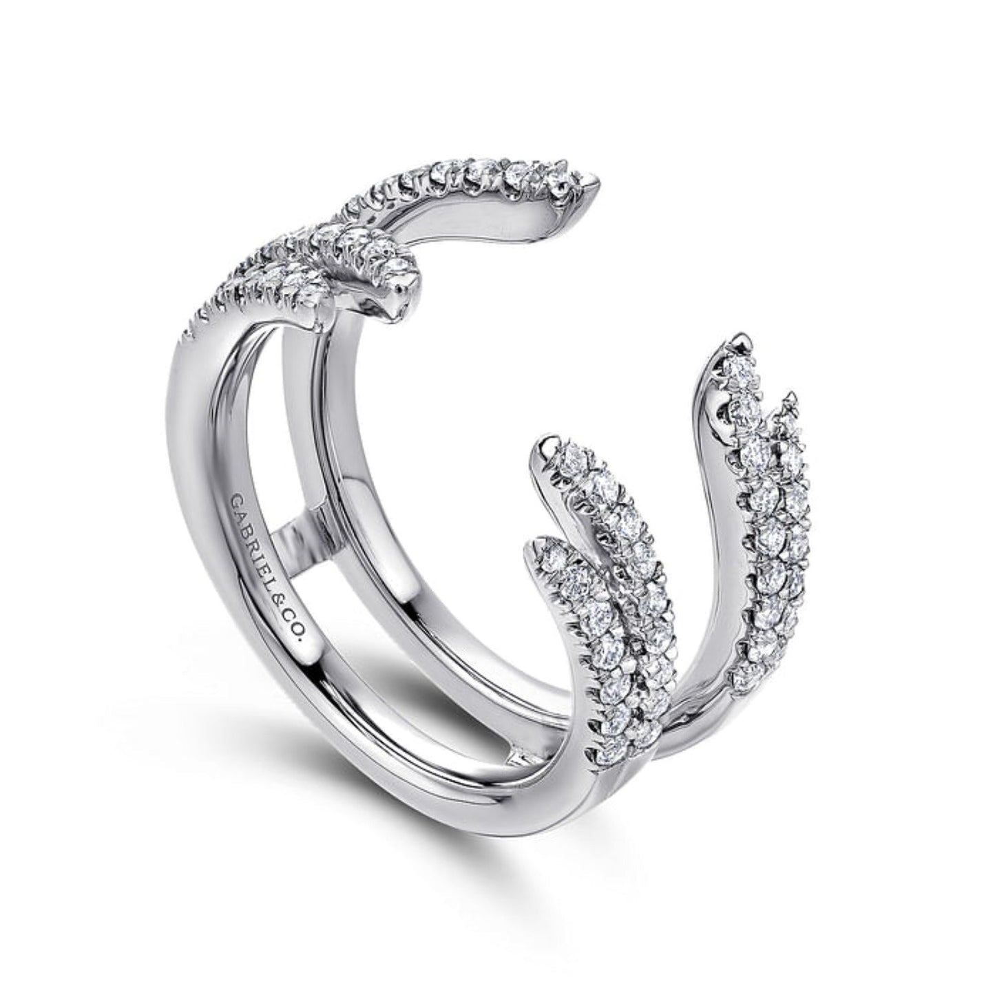 Gabriel & Co. Two Row Diamond "Flair" Enhancer Band
