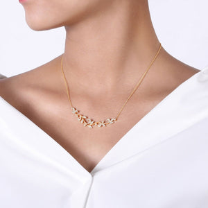 Gabriel & Co. Vine Leaf Diamond Necklace