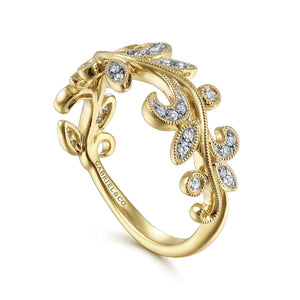 Gabriel & Co. Vine Leaf Diamond Ring