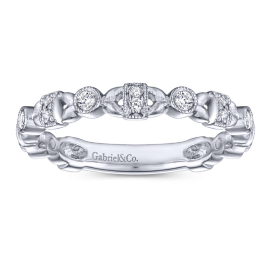 Gabriel & Co. Vintage Style Stackable Diamond Band