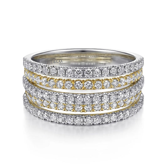 Gabriel & Co. Wide Layered Diamond Right Hand Ring