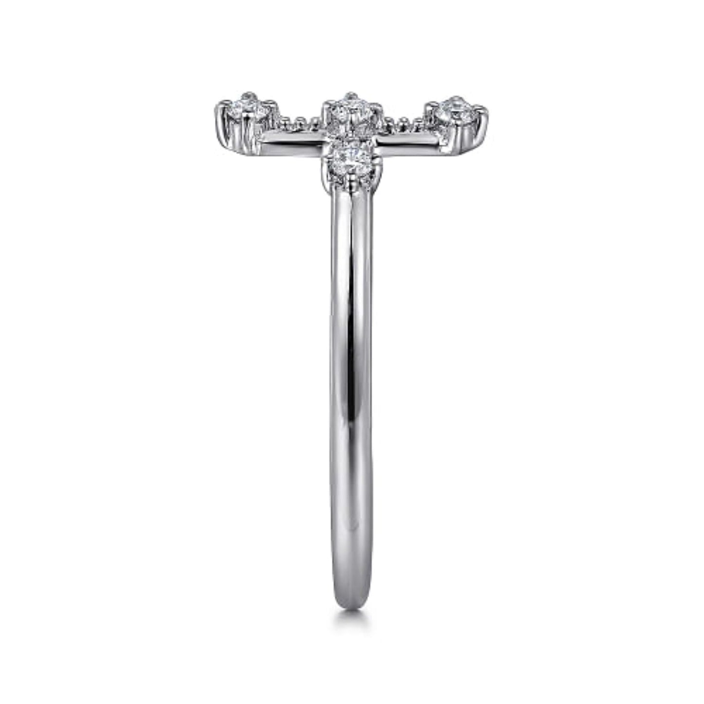 Gabriel Diamond Cross Ring