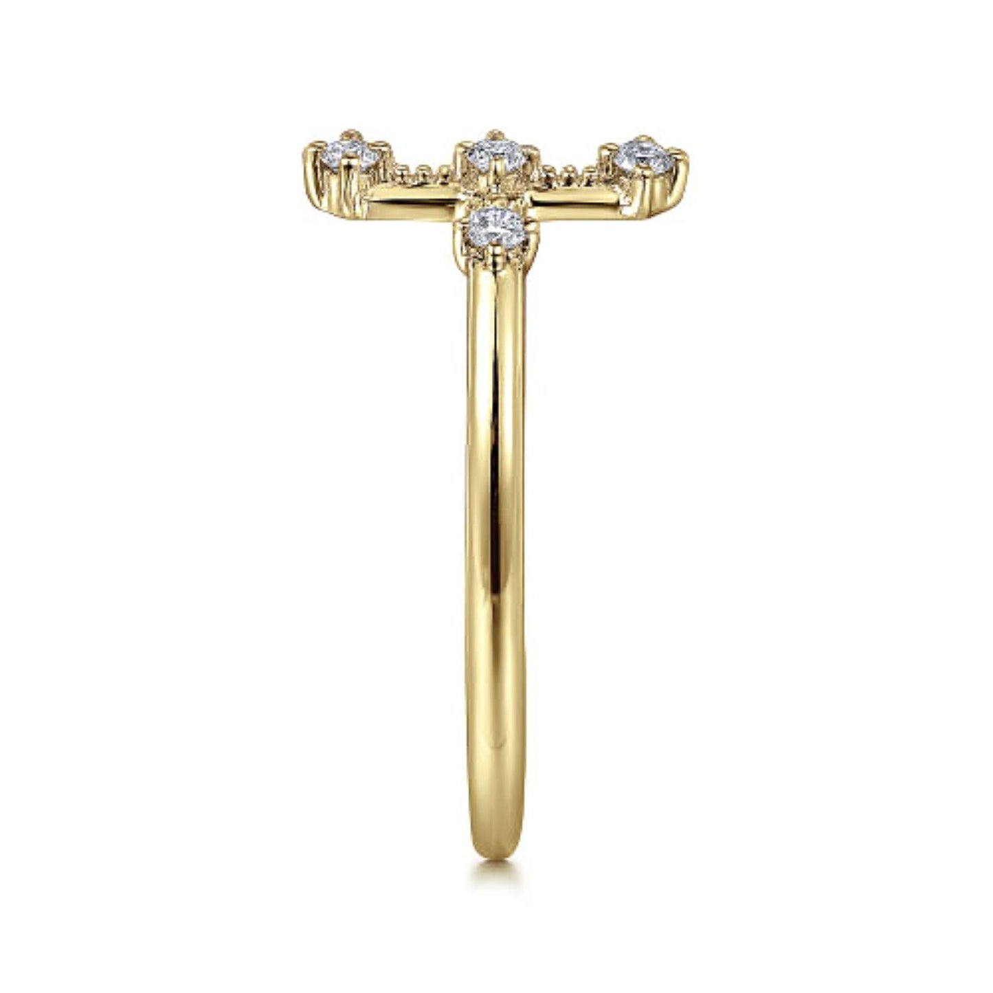 Gabriel Diamond Cross Ring
