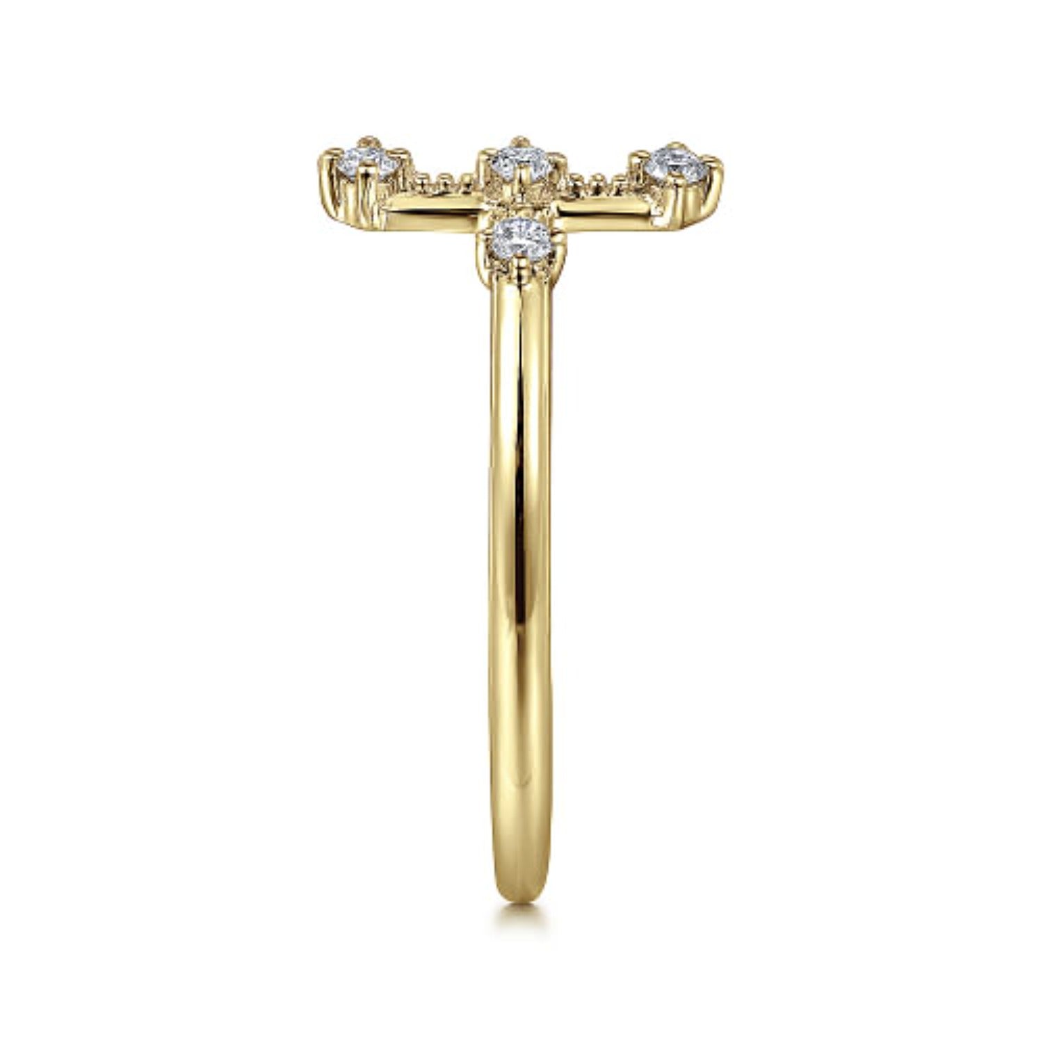 Gabriel Diamond Cross Ring