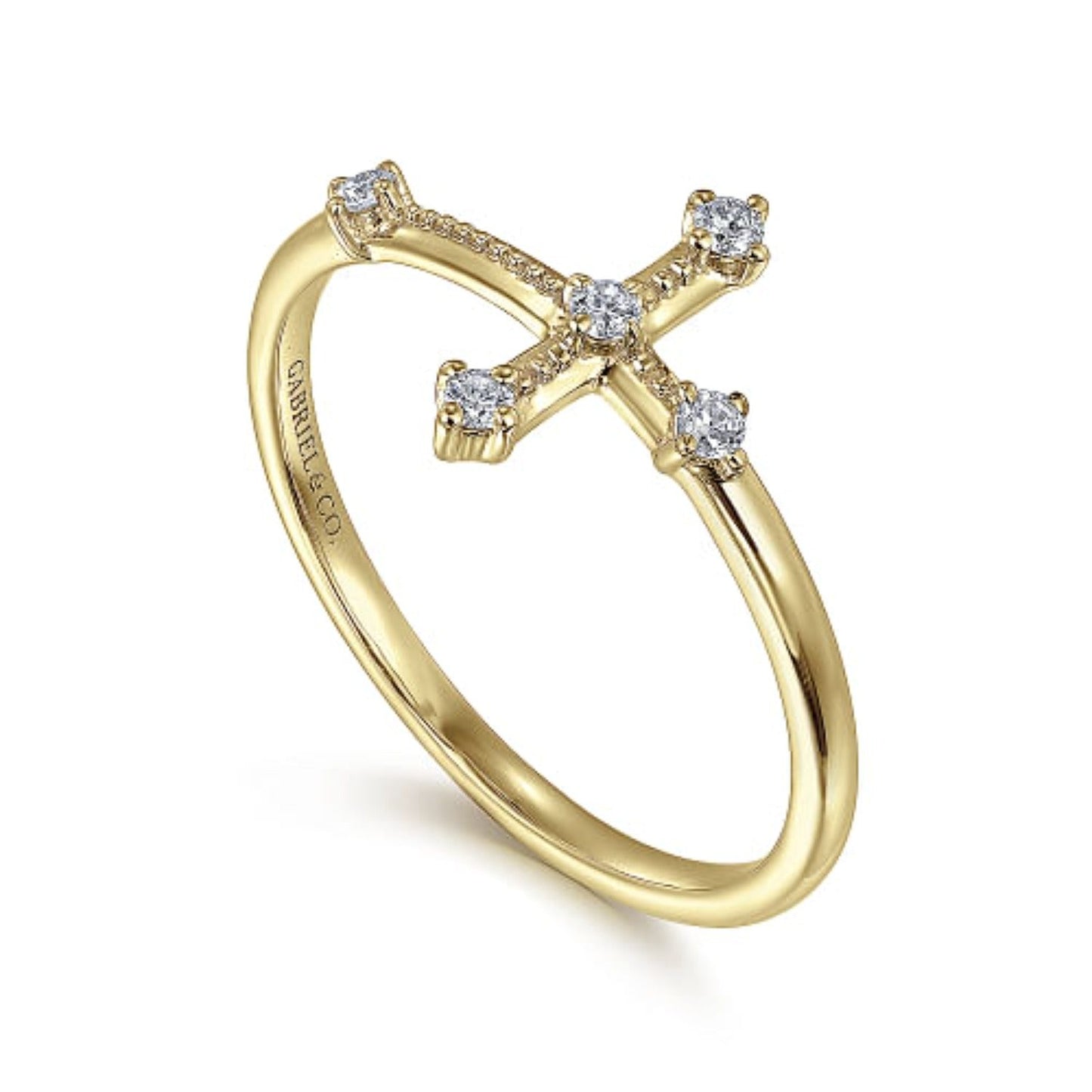 Gabriel Diamond Cross Ring