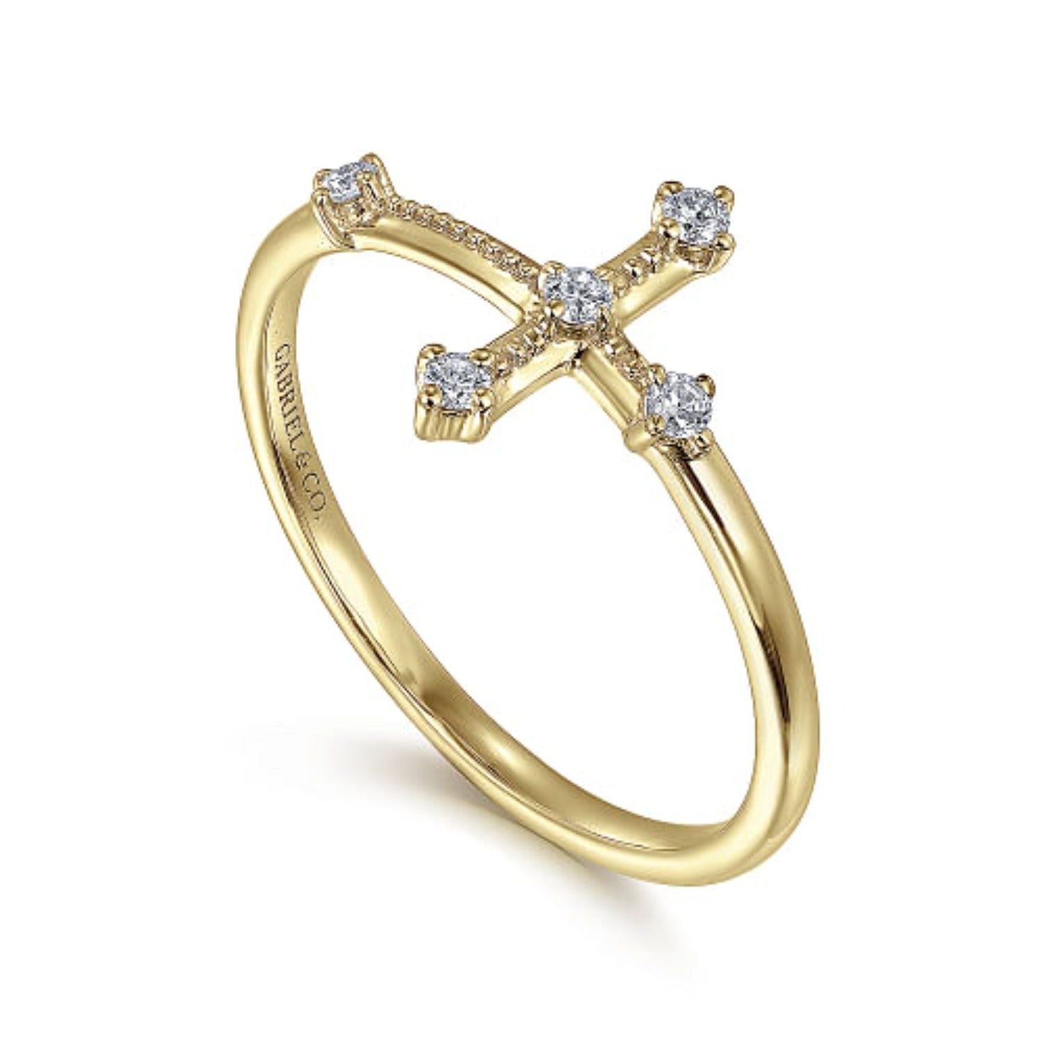 Gabriel Diamond Cross Ring