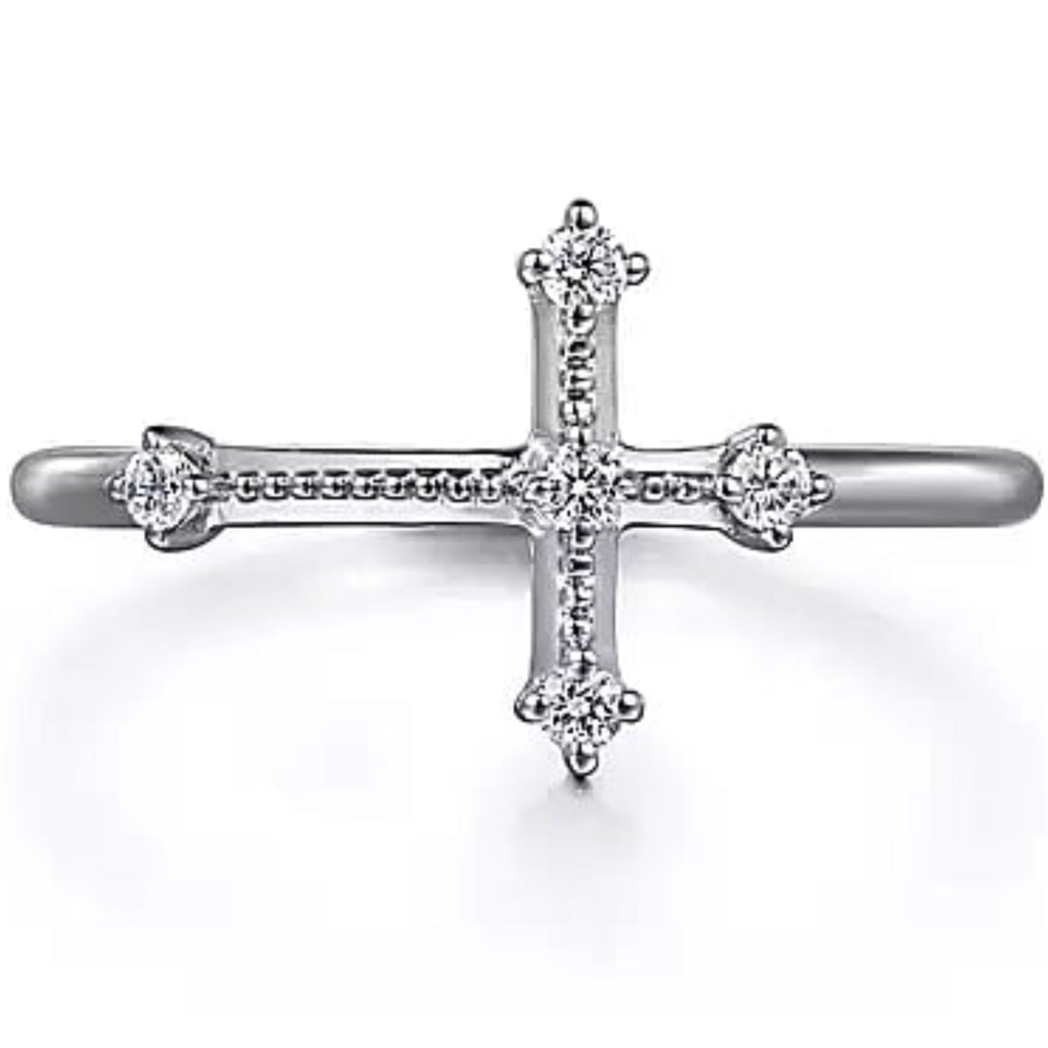 Gabriel Diamond Cross Ring