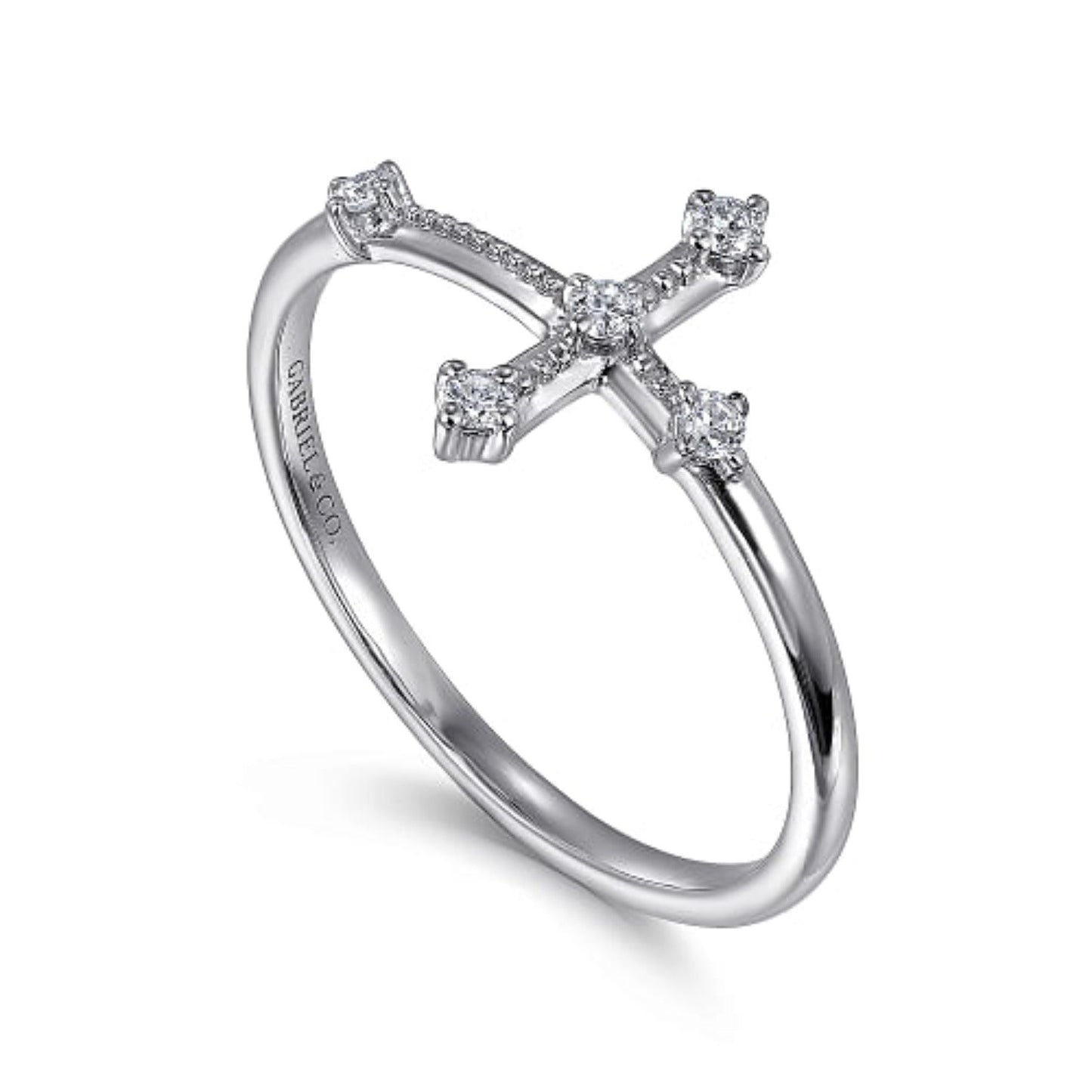 Gabriel Diamond Cross Ring