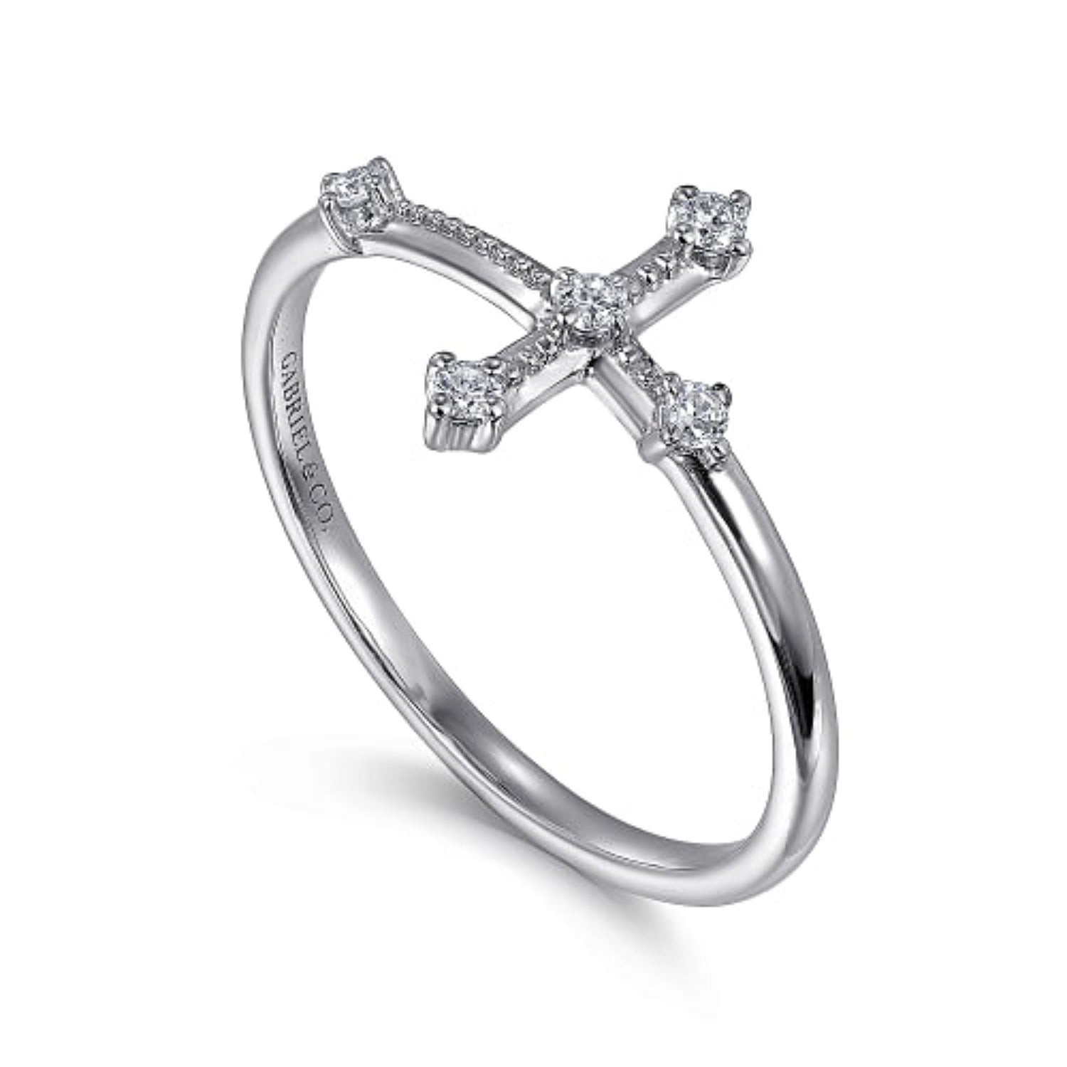 Gabriel Diamond Cross Ring