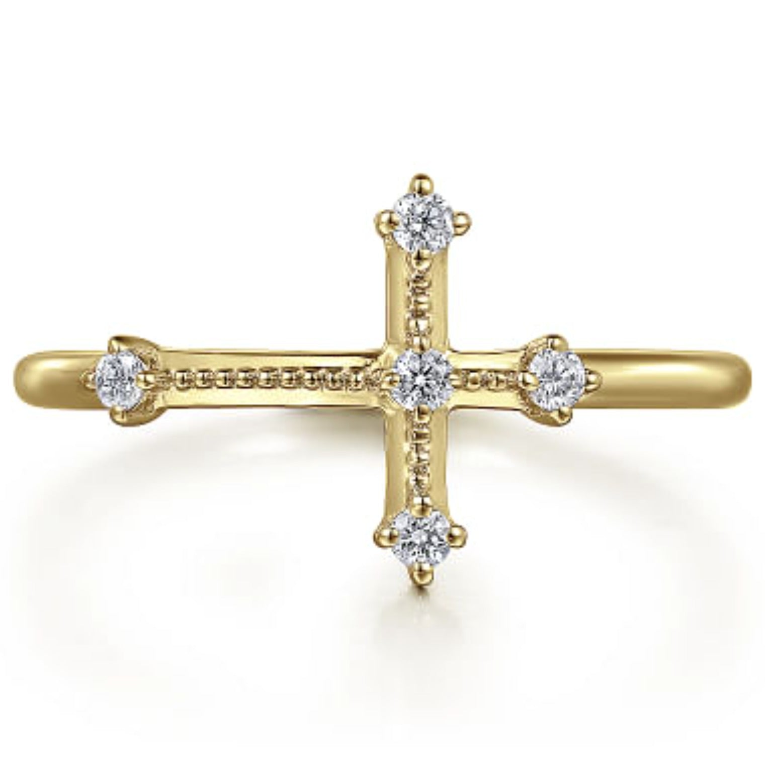 Gabriel Diamond Cross Ring