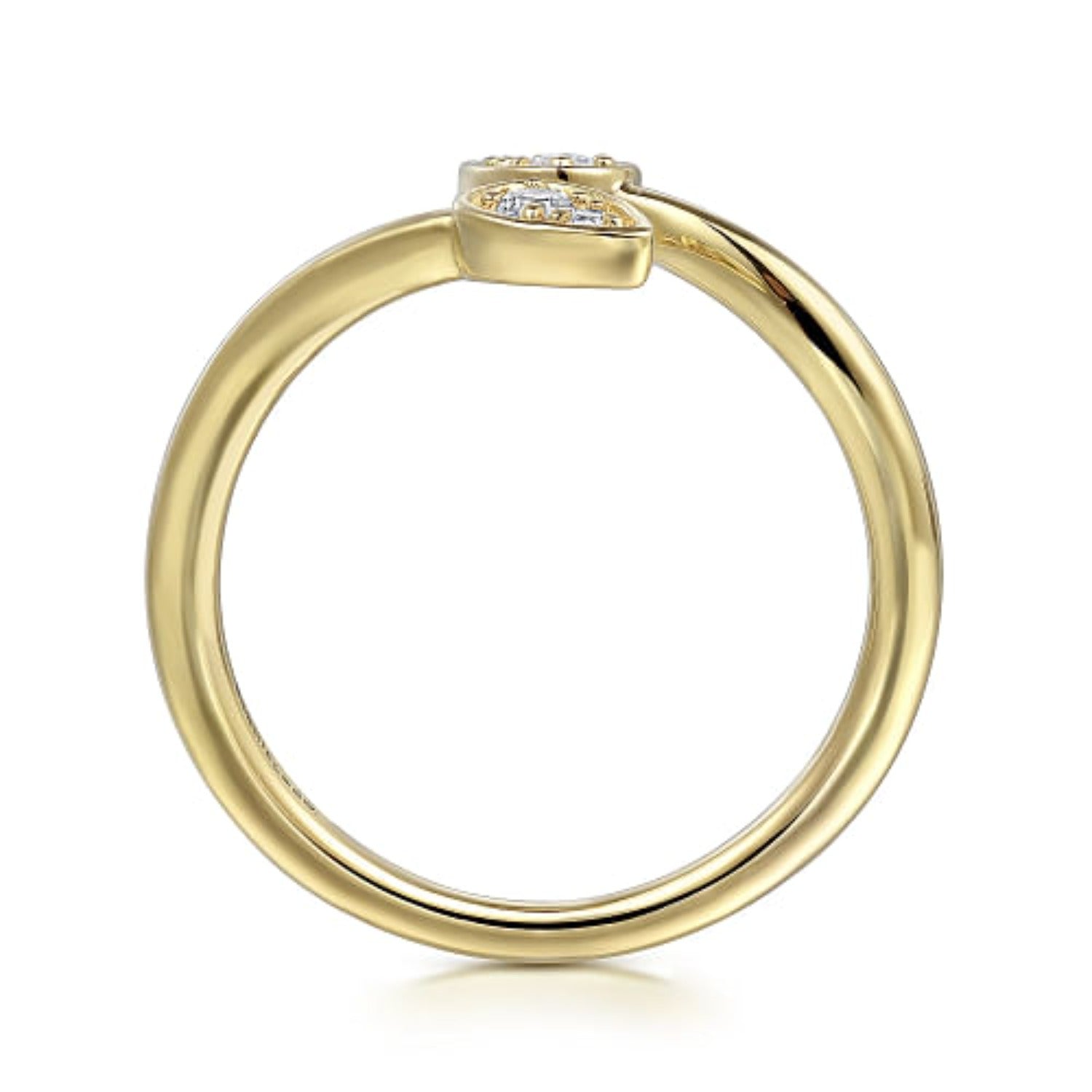 Gabriel Diamond Leaf Shaped Bypass Ring