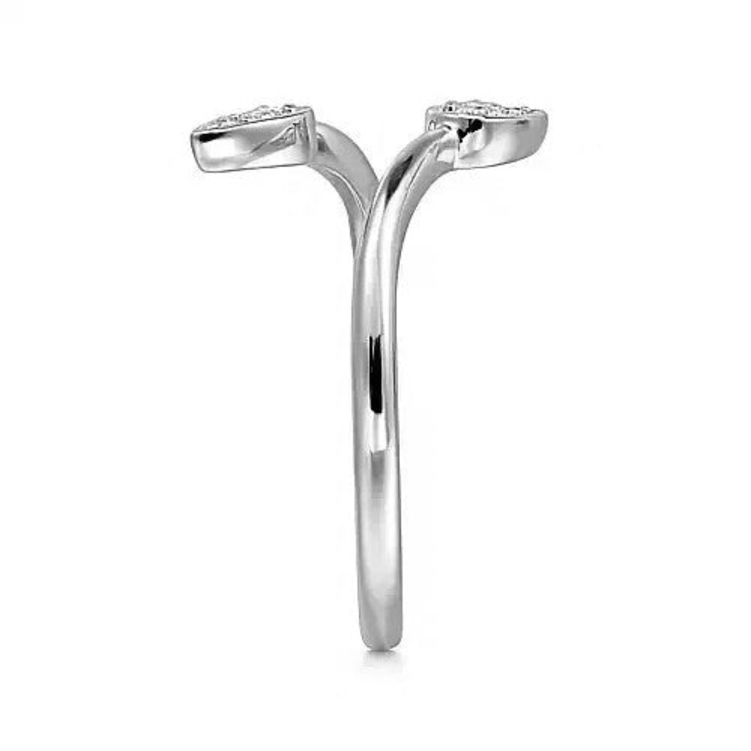 Gabriel Diamond Leaf Shaped Bypass Ring